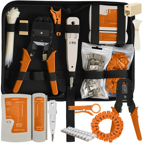 Kabeltester med værktøjssæt til RJ45 og RJ11