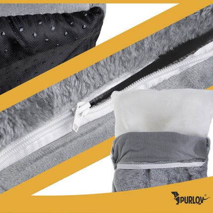 Kattehus med blødt plys og aftageligt tag