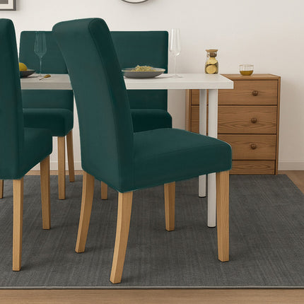 Stolbetræk sæt - 6 stk. i flaskegrøn med elastik