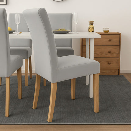 Stolbetræk sæt - 6 stk. lysegrå, elastiske og bløde