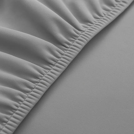 Stolbetræk sæt - 6 stk. lysegrå, elastiske og bløde