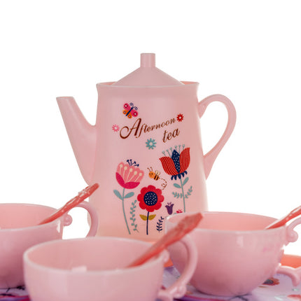 Børns tesæt i kuffert med lækre småkager og kopper