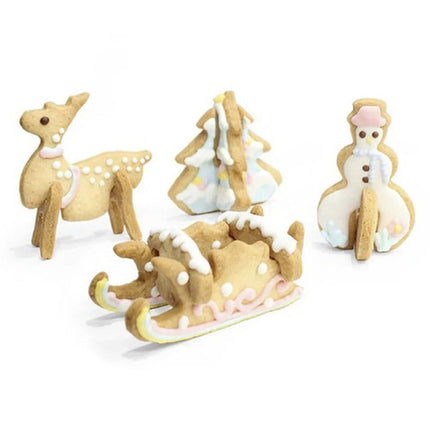 3D Julekage Udstikkere - Sæt med 8 Former til Kager og Peberkager