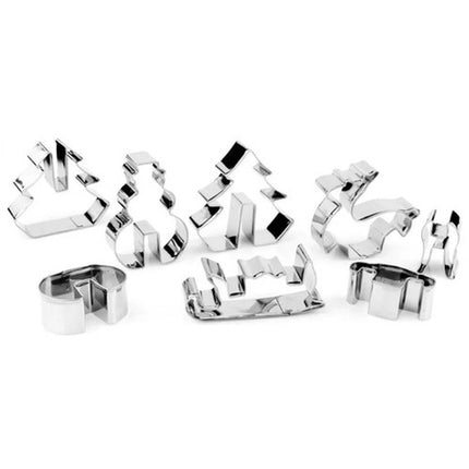 3D Julekage Udstikkere - Sæt med 8 Former til Kager og Peberkager