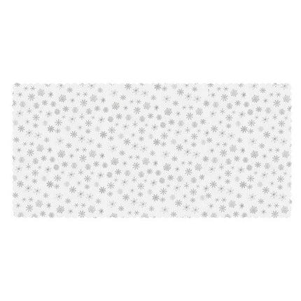 Juledug i Hvid med Snefnug - 260 x 140 cm til Festlige Anledninger