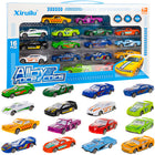 Farverige metalbiler i sæt med 16 stk. til børn