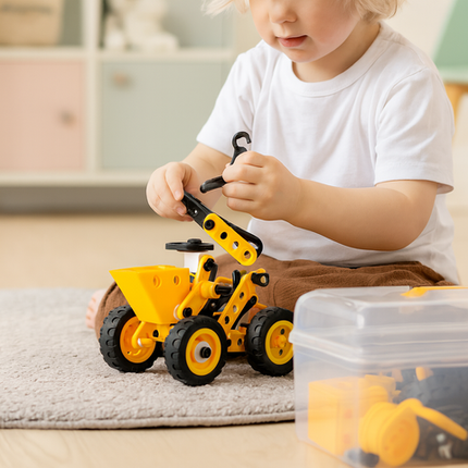 Kreativt byggesæt med 100 dele til børn - køretøjer