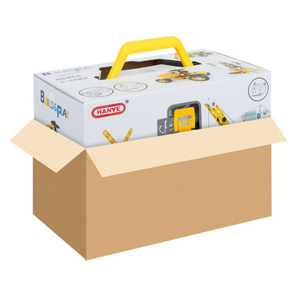 Kreativt byggesæt med 100 dele til børn - køretøjer