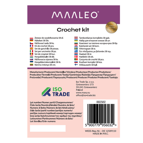 Hæklesæt med 58 dele - Perfekt til begyndere og øvede