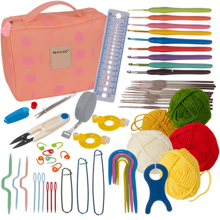 Hæklesæt med 58 dele - Perfekt til begyndere og øvede