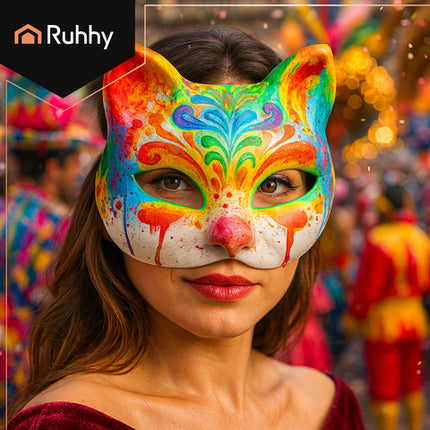 DIY katteansigt masker - Sæt med 10 kreative masker