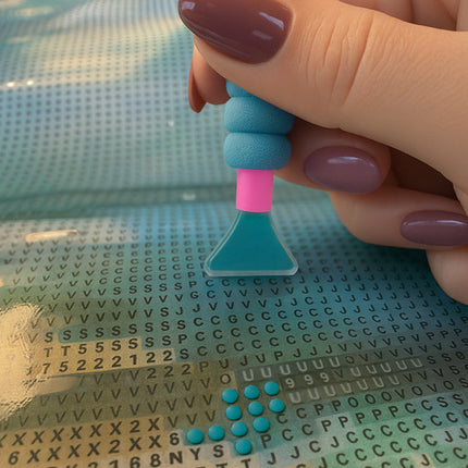 Diamond broderi sæt med strandmotiv 40x30 cm