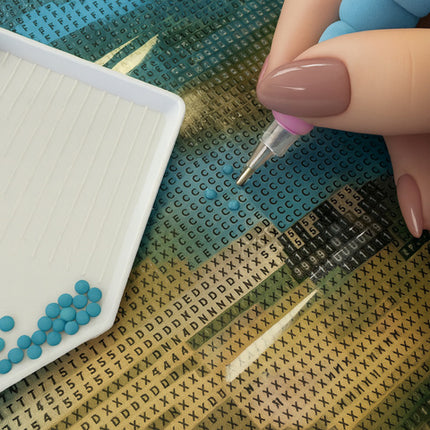 Diamond broderi sæt med strandmotiv 40x30 cm