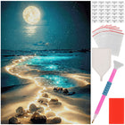 Diamond broderi sæt med strandmotiv 40x30 cm