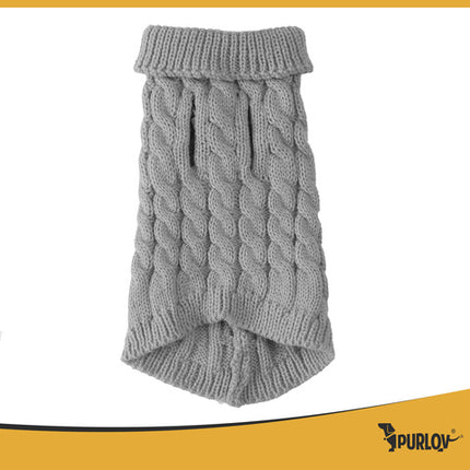 Varm vintertrøje til hunde og katte i grå størrelse M