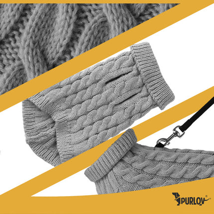 Varm vintertrøje til hunde og katte i grå størrelse M