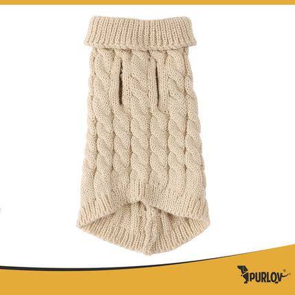 Beige hunde- og kattejakke i størrelse S med turtleneck