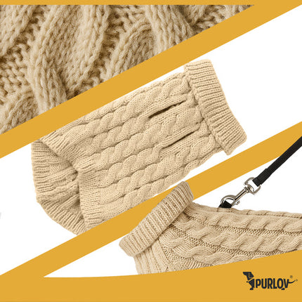 Beige hunde- og kattejakke i størrelse S med turtleneck