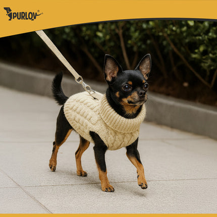 Beige hunde- og kattejakke i størrelse S med turtleneck