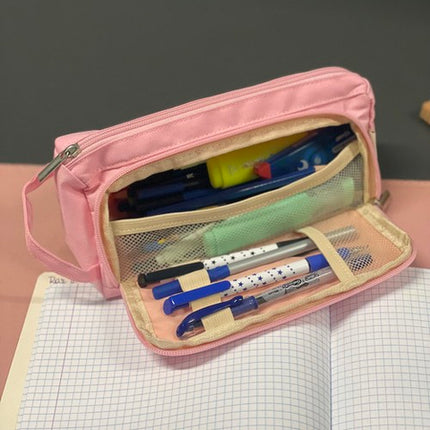 Praktisk Pink Penalhus - Udvideligt og Med To Rum