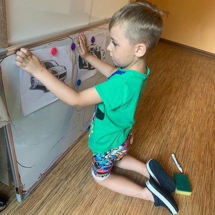 Magnetisk Tør- og Slet Tavle 90 x 60 cm – Inkl. Markører, Magneter og Svamp