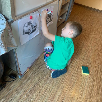 Magnetisk Tør- og Slet Tavle 90 x 60 cm – Inkl. Markører, Magneter og Svamp