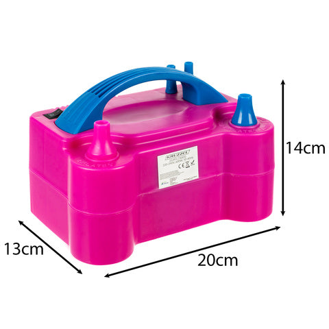 Elektrisk ballonpumpe med 2 dyser til festlige anledninger