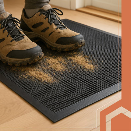 Indgangsmåtte 90x60cm med skridsikker bund og rengøringsvenlig overflade