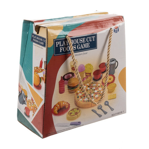 Farverigt fastfood legetøjssæt med 42 dele til kreativ leg