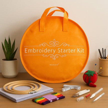 Broderisæt med 100 farver og tilbehør til kreative projekter