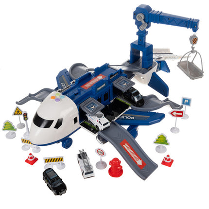 Foldbar politifly med interaktiv parkeringsplads og biler