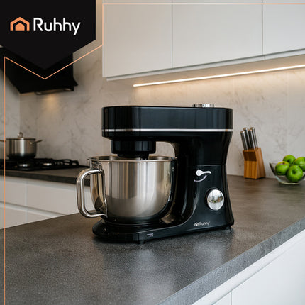 Planetarisk køkkenmaskine med opvarmet skål og 3 tilbehør