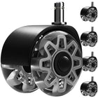 Sæt med 5 grå stolehjul til stille bevægelse og gulvbeskyttelse