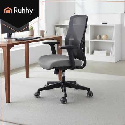 Sæt med 5 grå stolehjul til stille bevægelse og gulvbeskyttelse