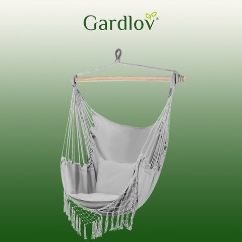 Hængekøje / Hængestol i Grå – Komfortabel med 2 Puder