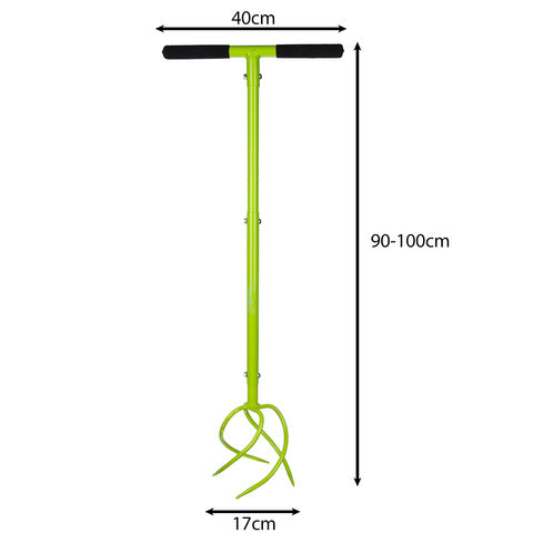 Manuel jordbearbejder med justerbart håndtag og lav vægt