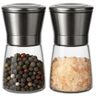 Elegant salt- og peberkværn i glas - sæt af 2