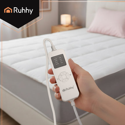 Opvarmet madrasbetræk 203x152 cm med timer og temperaturkontrol