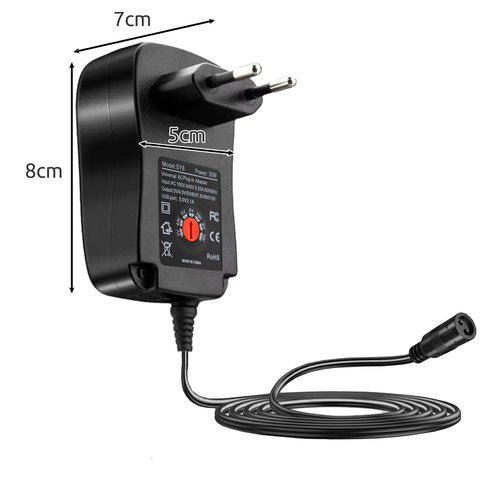 Universal strømforsyning med justerbar spænding og USB-port