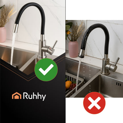 Køkkenarmatur med fleksibel tud og 360° rotation