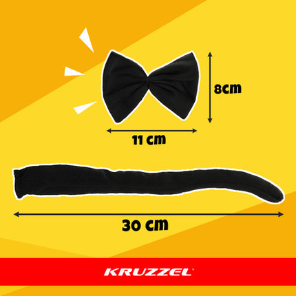 Sød kattekostume til børn - 7 dele i sort