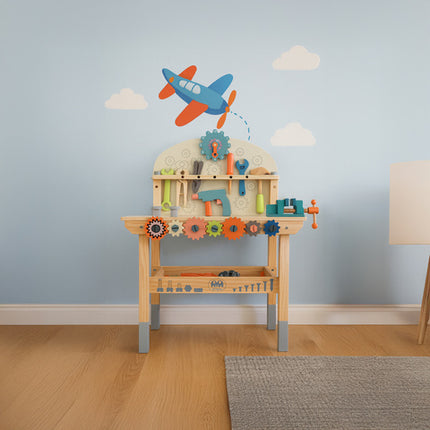 Kreativ værksted til børn med 3-i-1 træværktøj