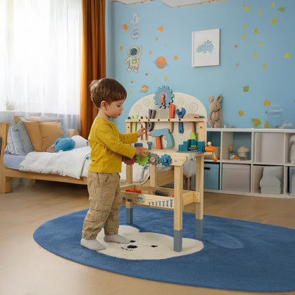 Kreativ værksted til børn med 3-i-1 træværktøj