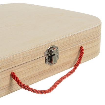 Kreativ træværktøjskasse til børn med byggeklodser og værktøj