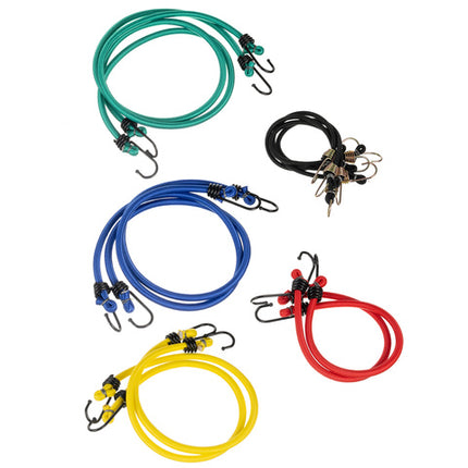 Luggage securing straps med hooks - 12 elastiske transportstropper