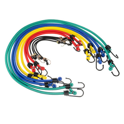 Luggage securing straps med hooks - 12 elastiske transportstropper