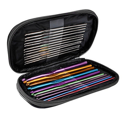 69-delt hæklesæt med ergonomiske kroge og opbevaringsetui