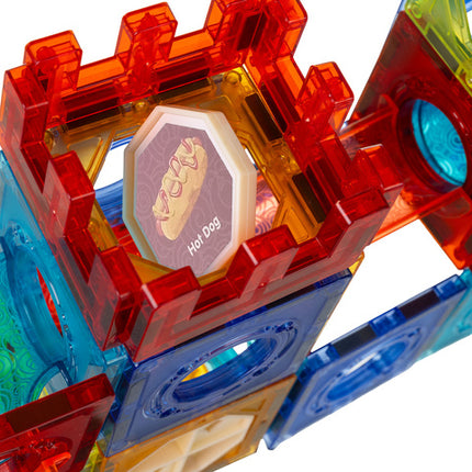 Magnetiske byggeklodser med kuglebane - 110 dele til kreativ leg