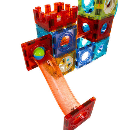 Magnetiske byggeklodser med kuglebane - 110 dele til kreativ leg