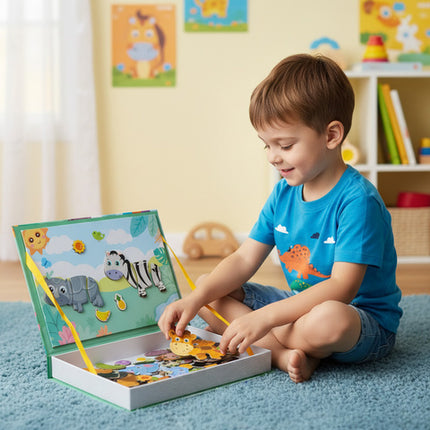Magnetisk puslespil med afrikanske dyr til børn